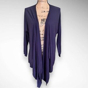 DKNY Women's Navy Blue Silk And Cashmere Open‎ Front Cardigan Sweater M/L | EUC